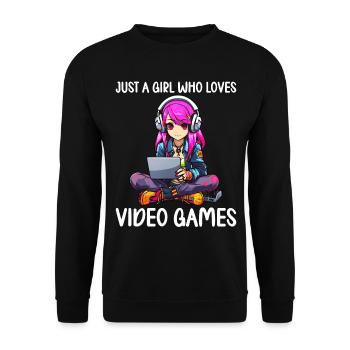 Gaming Konsole PC Zockerin Mädchen Gamer Girl - Unisex Pullover - Schwarz - Vorne - Alina (178cm) & Michal (187cm)