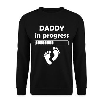 Daddy to be - Daddy In Progress - Unisex Sweatshirt - black - Front - Alina (178cm) & Michal (187cm)