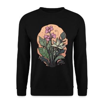 Plants and flowers for nature lovers and gardeners - Unisex Sweatshirt - black - Front - Alina (178cm) & Michal (187cm)