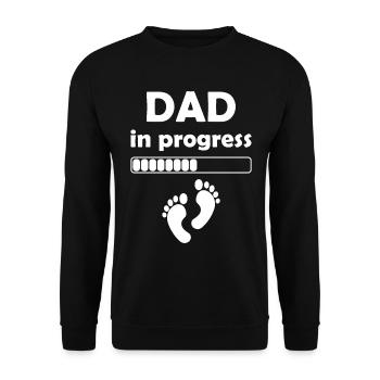Dad In Progress - Daddy to be First Fathers Day - Unisex Sweatshirt - black - Front - Alina (178cm) & Michal (187cm)