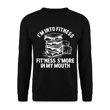 Fitness s’mores guimauves camping gym - Sweat-shirt Unisexe - noir - Devant - Alina (178cm) & Michal (187cm)