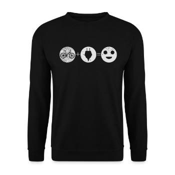 Electric Bike Cycling Bike Lover Enthusiast - Unisex Sweatshirt - black - Front - Alina (178cm) & Michal (187cm)