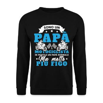 Un père motard et un père normal plus cool - Sweat-shirt Unisexe - noir - Devant - Alina (178cm) & Michal (187cm)