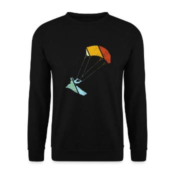 Kite surfing Retro - Unisex Pullover - Schwarz - Vorne - Alina (178cm) & Michal (187cm)