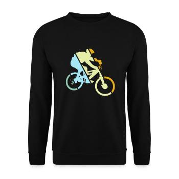 Mountain Bike Retro - Unisex Sweatshirt - black - Front - Alina (178cm) & Michal (187cm)
