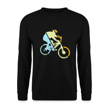 Mountain Bike Retro - Unisex Sweatshirt - black - Front - Alina (178cm) & Michal (187cm)