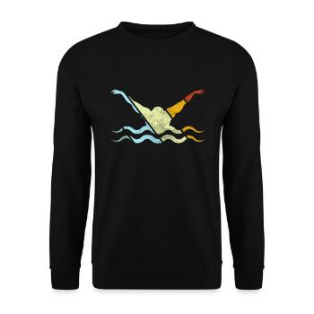 Natation Rétro - Sweat-shirt Unisexe - noir - Devant - Alina (178cm) & Michal (187cm)