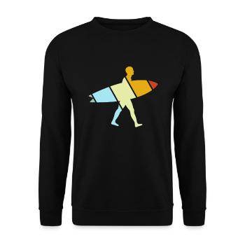 Surfing Retro - Unisex Sweatshirt - black - Front - Alina (178cm) & Michal (187cm)