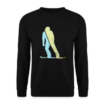 Snowboarding Retro - Unisex Pullover - Schwarz - Vorne - Alina (178cm) & Michal (187cm)