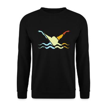 Natation Rétro - Sweat-shirt Unisexe - noir - Devant - Alina (178cm) & Michal (187cm)