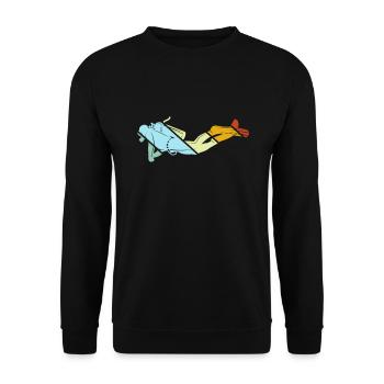 Tauchen Retro - Unisex Pullover - Schwarz - Vorne - Alina (178cm) & Michal (187cm)