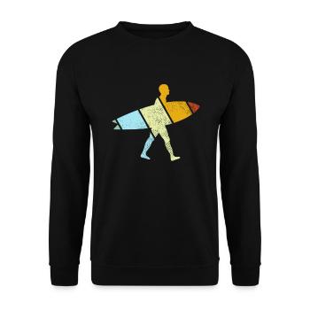 Surfing Retro - Unisex Sweatshirt - black - Front - Alina (178cm) & Michal (187cm)