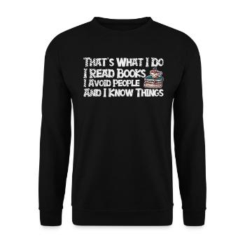 Book Lover Literature Book Reading Novels - Unisex Sweatshirt - black - Front - Alina (178cm) & Michal (187cm)