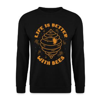 Beekeeper Bees Insects Flowers Bee Lover Plants - Unisex Sweatshirt - black - Front - Alina (178cm) & Michal (187cm)