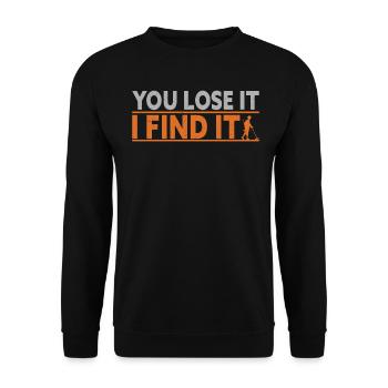 Treasure Hunter Metal Detector Treasure Hunting - Unisex Sweatshirt - black - Front - Alina (178cm) & Michal (187cm)