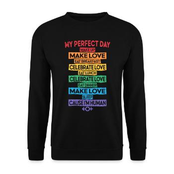 LGBT Pride equality no human is illegal - Unisex Sweatshirt - black - Front - Alina (178cm) & Michal (187cm)