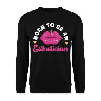 Cute Licensed Esthetician Skincare - Unisex Pullover - Schwarz - Vorne - Alina (178cm) & Michal (187cm)
