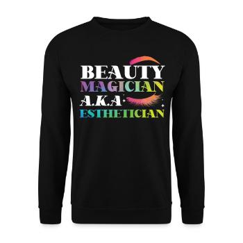 Cute Licensed Esthetician Skincare - Unisex Pullover - Schwarz - Vorne - Alina (178cm) & Michal (187cm)