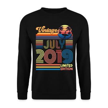 Birthday July 2019. Gift July 2019. - Unisex Sweatshirt - black - Front - Alina (178cm) & Michal (187cm)