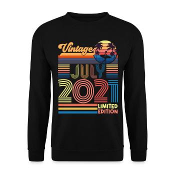 Birthday July 2021. Gift July 2021. - Unisex Sweatshirt - black - Front - Alina (178cm) & Michal (187cm)