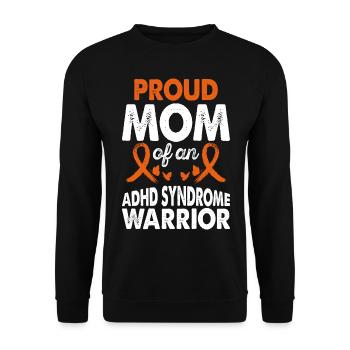 Mother of ADHD Syndrome Warrior Awareness Orange - Unisex Sweatshirt - black - Front - Alina (178cm) & Michal (187cm)