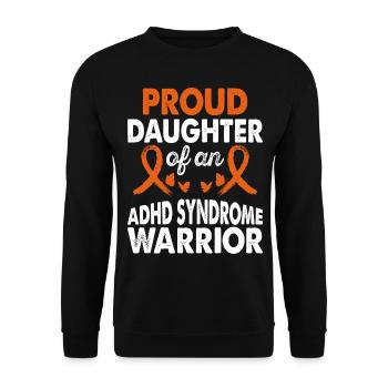 Daughter of the ADHD syndrome Warrior Awareness Orange - Unisex Sweatshirt - black - Front - Alina (178cm) & Michal (187cm)