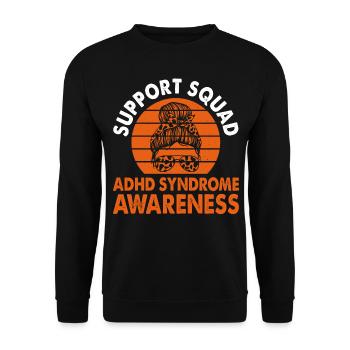 Support Squad Adhd Syndrome Awareness Month - Unisex Sweatshirt - black - Front - Alina (178cm) & Michal (187cm)