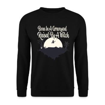 Halloween Geister Gespenster Monster Hexen Horror - Unisex Pullover - Schwarz - Vorne - Alina (178cm) & Michal (187cm)