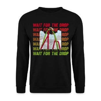 Wait For The Drop Roller Coaster - Unisex Sweatshirt - black - Front - Alina (178cm) & Michal (187cm)