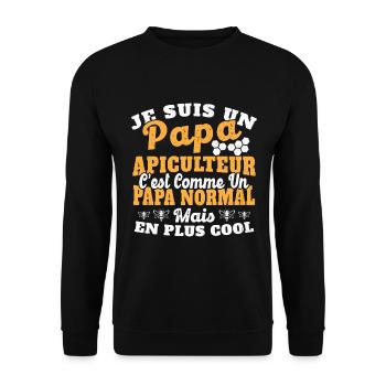 Papa et apiculteur - Sweat-shirt Unisexe - noir - Devant - Alina (178cm) & Michal (187cm)