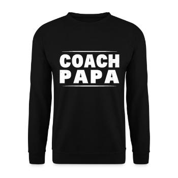 Drôle Football Basketball Coach Papa Homme Drôle - Sweat-shirt Unisexe - noir - Devant - Alina (178cm) & Michal (187cm)