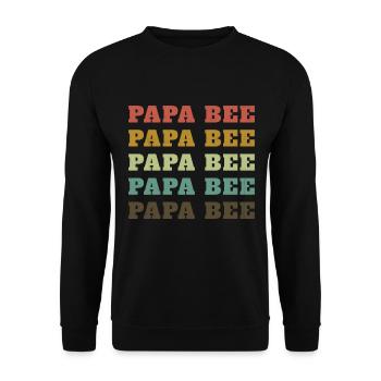 Papa Biene Imker Papa - Unisex Pullover - Schwarz - Vorne - Alina (178cm) & Michal (187cm)