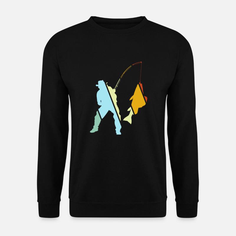 Angeln Retro - Unisex Pullover - Schwarz