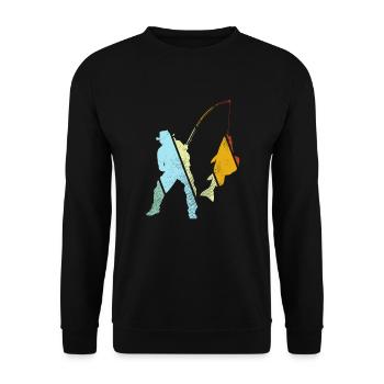 Fishing Retro - Unisex Sweatshirt - black - Front - Alina (178cm) & Michal (187cm)