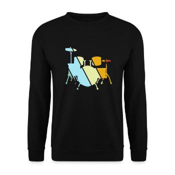 Batterie Rétro - Sweat-shirt Unisexe - noir - Devant - Alina (178cm) & Michal (187cm)