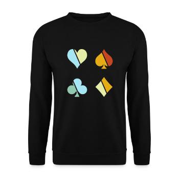 Poker Rétro - Sweat-shirt Unisexe - noir - Devant - Alina (178cm) & Michal (187cm)