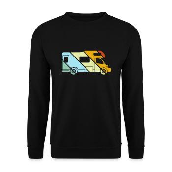 Camping-car rétro - Sweat-shirt Unisexe - noir - Devant - Alina (178cm) & Michal (187cm)