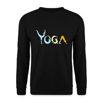 Yoga Retro - Unisex Pullover - Schwarz - Vorne - Alina (178cm) & Michal (187cm)