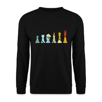 Échecs Rétro - Sweat-shirt Unisexe - noir - Devant - Alina (178cm) & Michal (187cm)