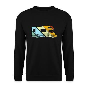 Camping-car rétro - Sweat-shirt Unisexe - noir - Devant - Alina (178cm) & Michal (187cm)