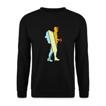 Wandern Retro - Unisex Pullover - Schwarz - Vorne - Alina (178cm) & Michal (187cm)