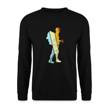 Wandern Retro - Unisex Pullover - Schwarz - Vorne - Alina (178cm) & Michal (187cm)
