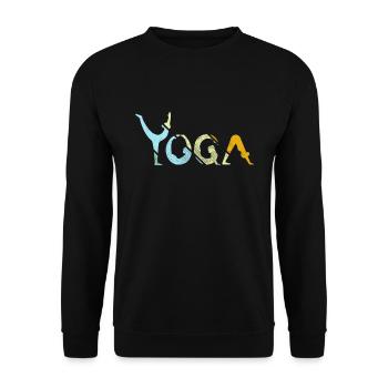 Yoga Retro - Unisex Pullover - Schwarz - Vorne - Alina (178cm) & Michal (187cm)