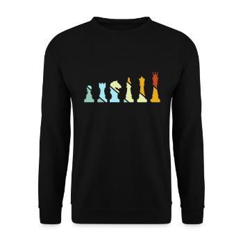 Échecs Rétro - Sweat-shirt Unisexe - noir - Devant - Alina (178cm) & Michal (187cm)