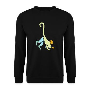 Singe Rétro - Sweat-shirt Unisexe - noir - Devant - Alina (178cm) & Michal (187cm)