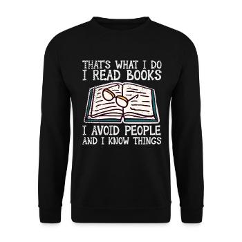 Book Lover Literature Book Reading Novels - Unisex Sweatshirt - black - Front - Alina (178cm) & Michal (187cm)