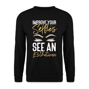 Cute Licensed Esthetician Skincare - Unisex Pullover - Schwarz - Vorne - Alina (178cm) & Michal (187cm)