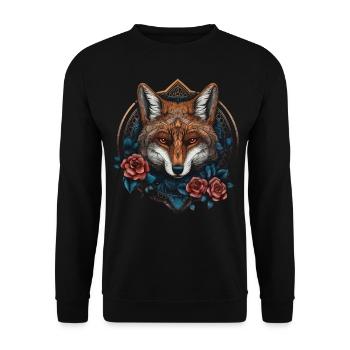 Fuchs Tierliebhaber Geschenk Wildtier Tier Motiv - Unisex Pullover - Schwarz - Vorne - Alina (178cm) & Michal (187cm)