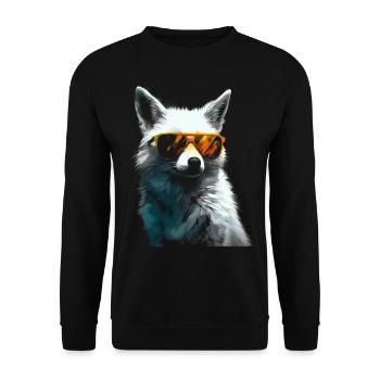 Fox Animal Lover Gift Motif animal sauvage - Sweat-shirt Unisexe - noir - Devant - Alina (178cm) & Michal (187cm)