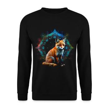 Fuchs Tierliebhaber Geschenk Wildtier Tier Motiv - Unisex Pullover - Schwarz - Vorne - Alina (178cm) & Michal (187cm)